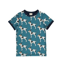 Maxomorra T-shirt, blauw, farmdog (0-2j)