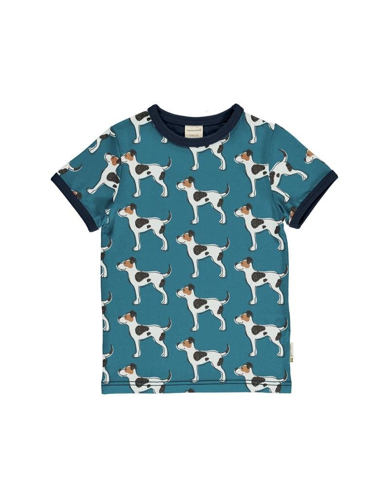 Maxomorra Maxomorra - T-shirt, blauw, farmdog (0-2j)