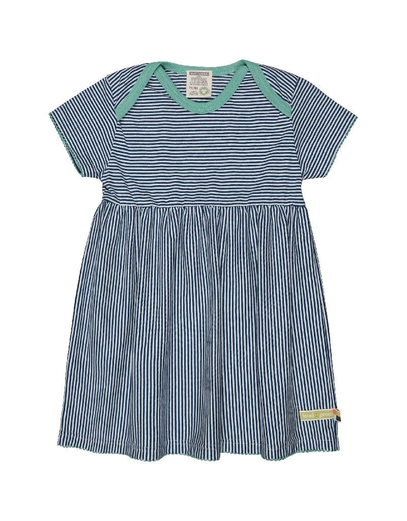 Loud+Proud Loud+Proud - jurk, ss, ultramarin streepjes