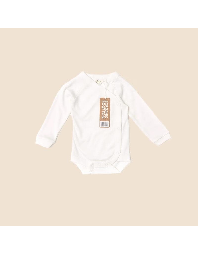 Little Green Radicals Little Green Radicals - Long sleeve wrap body, natural (0-2j)