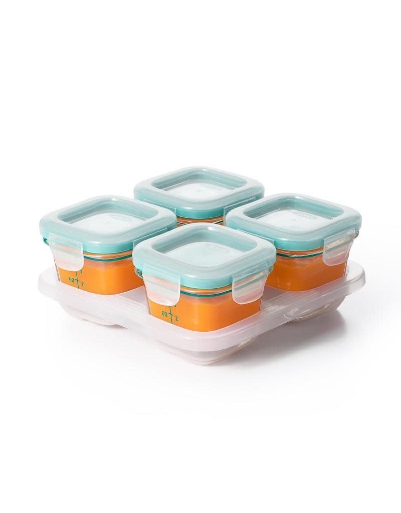 Oxo Tot Oxo tot - Diepvriesbakjes, teal, glas, 4x120ml