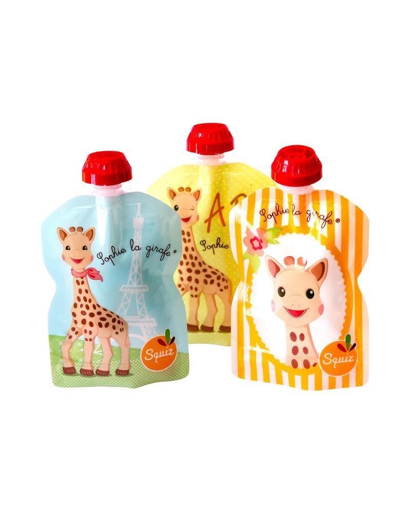 Squiz Squiz - knijpzakjes Sophie la girafe, 90 ml, 3 stuks