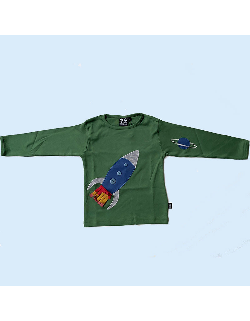 Ubang Ubang - shirt, hedge green, rocket (3-16j)