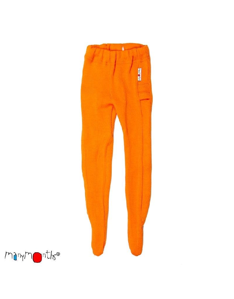 ManyMonths ManyMonths - legging, met voetjes, wol, festive orange (0-2j)