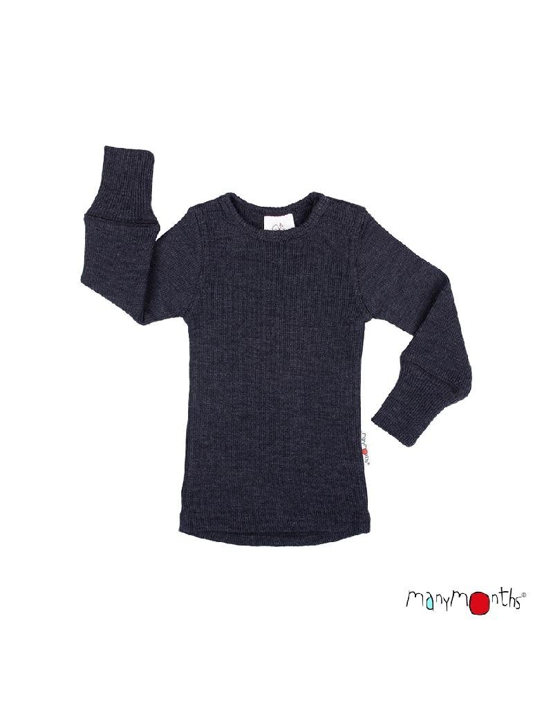 ManyMonths ManyMonths - Shirt long sleeve, foggy black (3-16j)