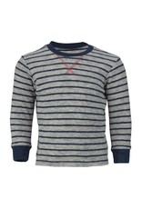 Engel Engel - pyjamatrui/sweater, badstof, wol, lichtgrijs melange/marine (3-16j)