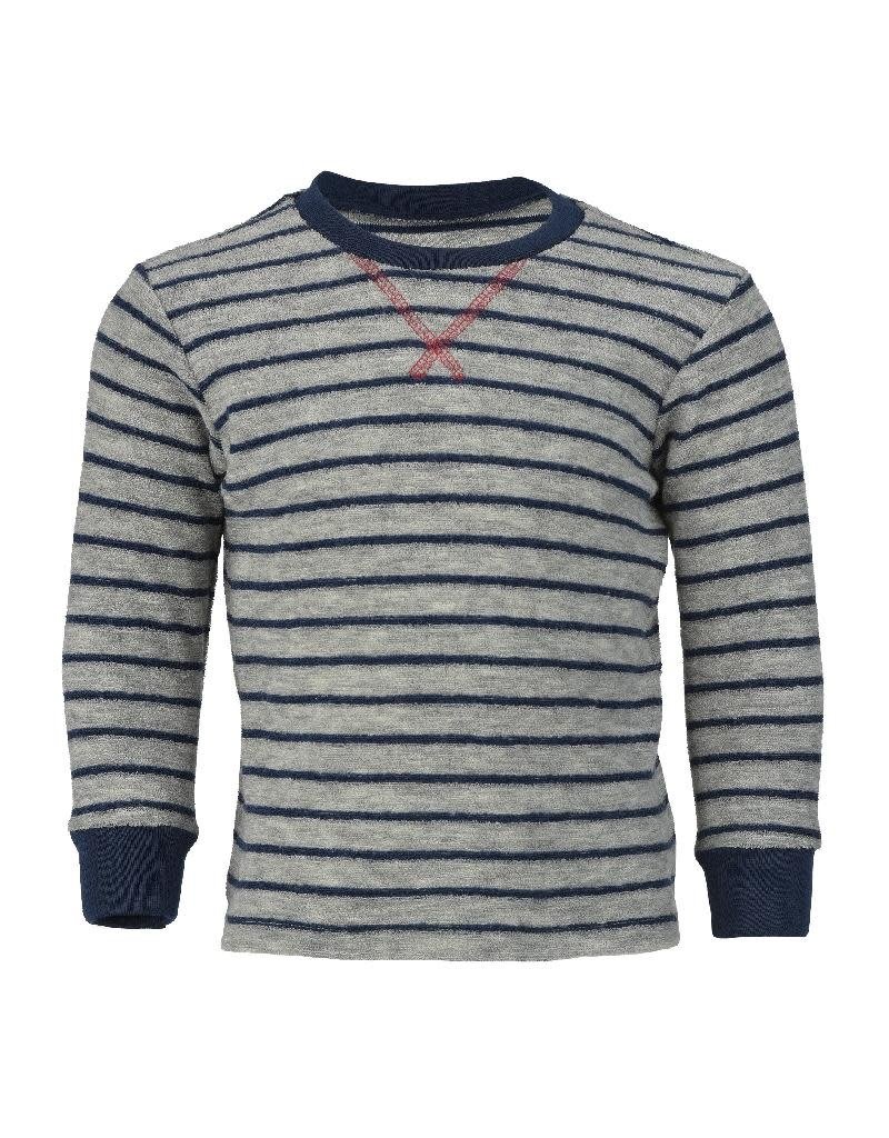 Engel Engel - pyjamatrui/sweater, badstof, wol, lichtgrijs melange/marine (3-16j)