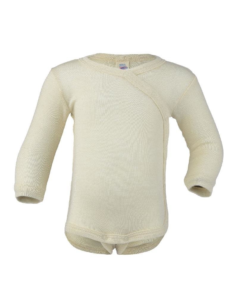 Engel Engel - body, ls, kimono, wol/zijde, natuur (0-2j)