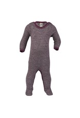 Engel Engel - Sleep overall, wool/silk, light grey melange/orchid (0-2j)