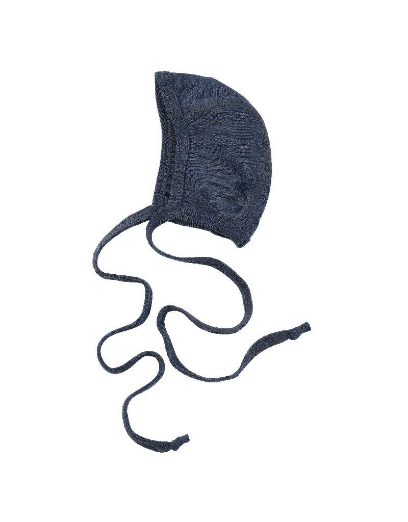 Engel Engel - Bonnet, wool, blue melange (0-2j)