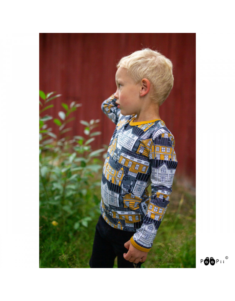 Paapii Paapii - Nooa shirt, old town, ochre/sand (3-16j)