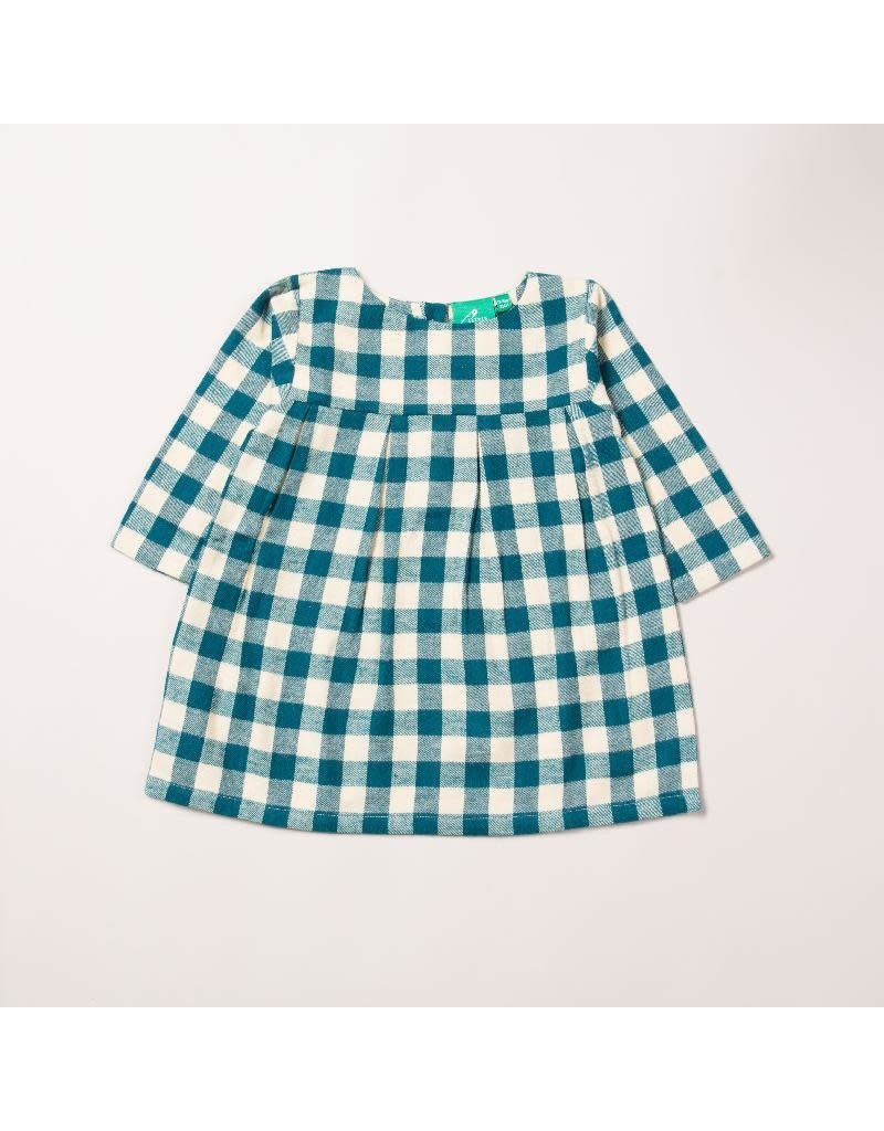 Little Green Radicals Little Green Radicals - winter blue check smock dress (0-2j)