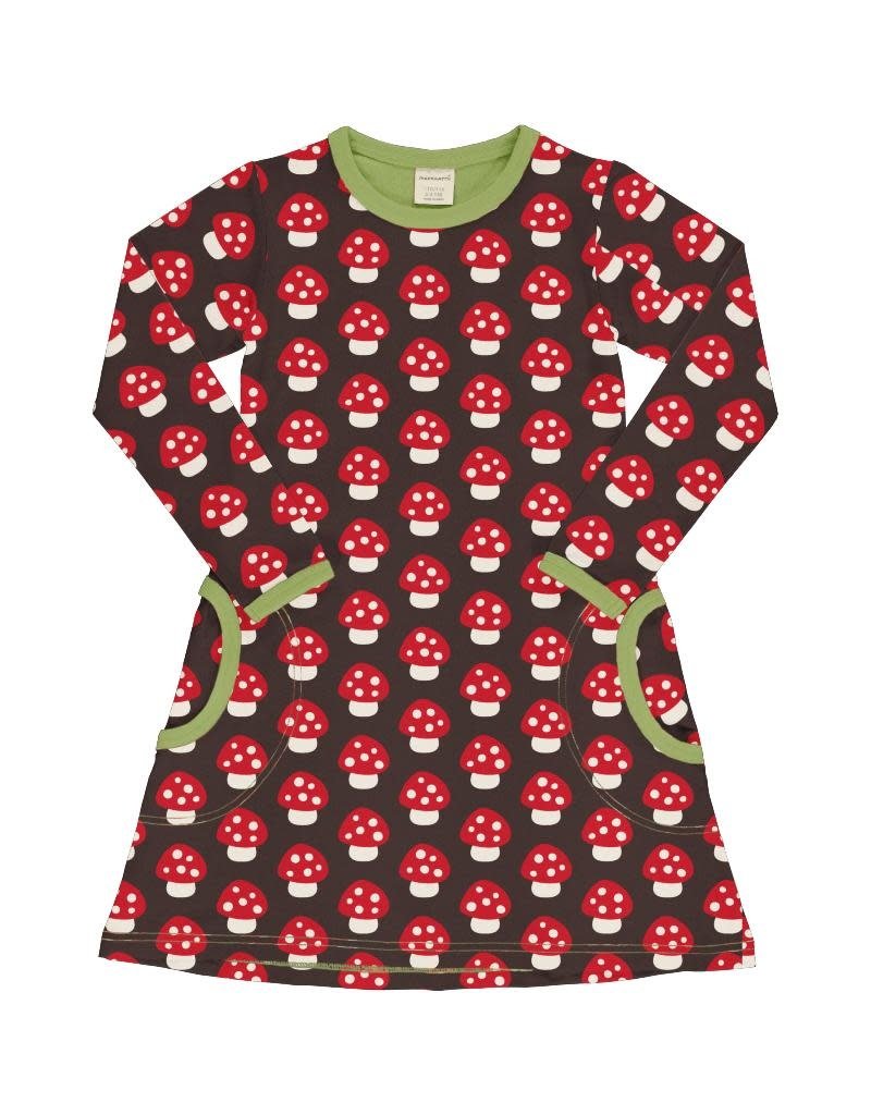 Maxomorra Maxomorra - dress ls mushroom (0-2j)