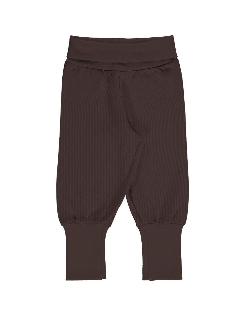 Maxomorra Maxomorra - pants rib solid chocolate (0-2j)