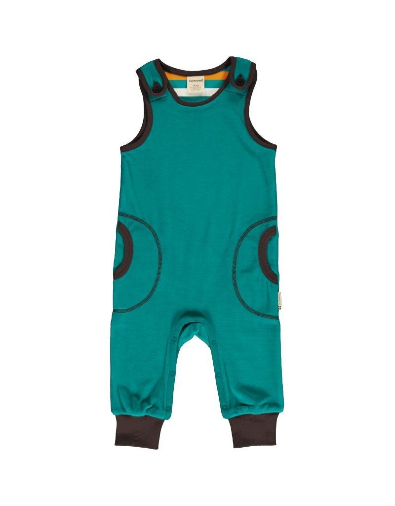 Maxomorra Maxomorra - playsuit velour lagoon (0-2j)