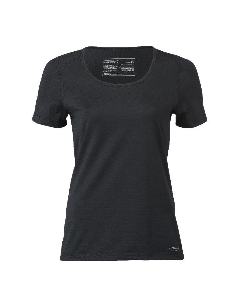 Engel Engel Woman Sports - T-shirt, regular fit, wol/zijde, zwart