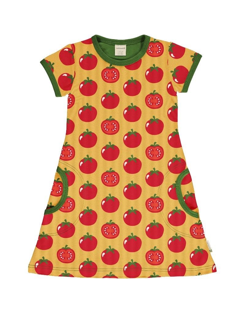 Maxomorra Maxomorra - Dress SS TOMATO (3-16j)