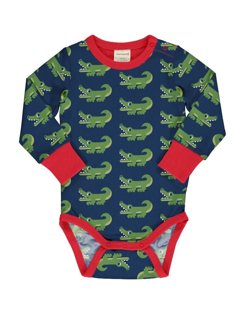 Maxomorra Maxomorra - Body LS CROCODILE (0-2j)