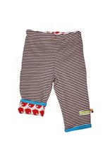 Loud+Proud Loud+Proud - broek, chocolat gestreept/tomato vogels (0-2j)