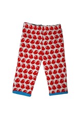 Loud+Proud Loud+Proud - broek, chocolat gestreept/tomato vogels (0-2j)