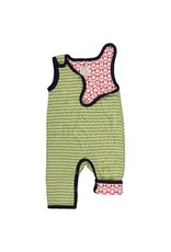 Loud+Proud Loud+Proud - playsuit, moose gestreept/tomato apen (0-2j)