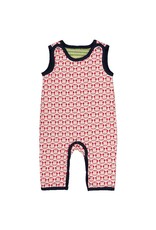 Loud+Proud Loud+Proud - playsuit, moose gestreept/tomato apen (0-2j)