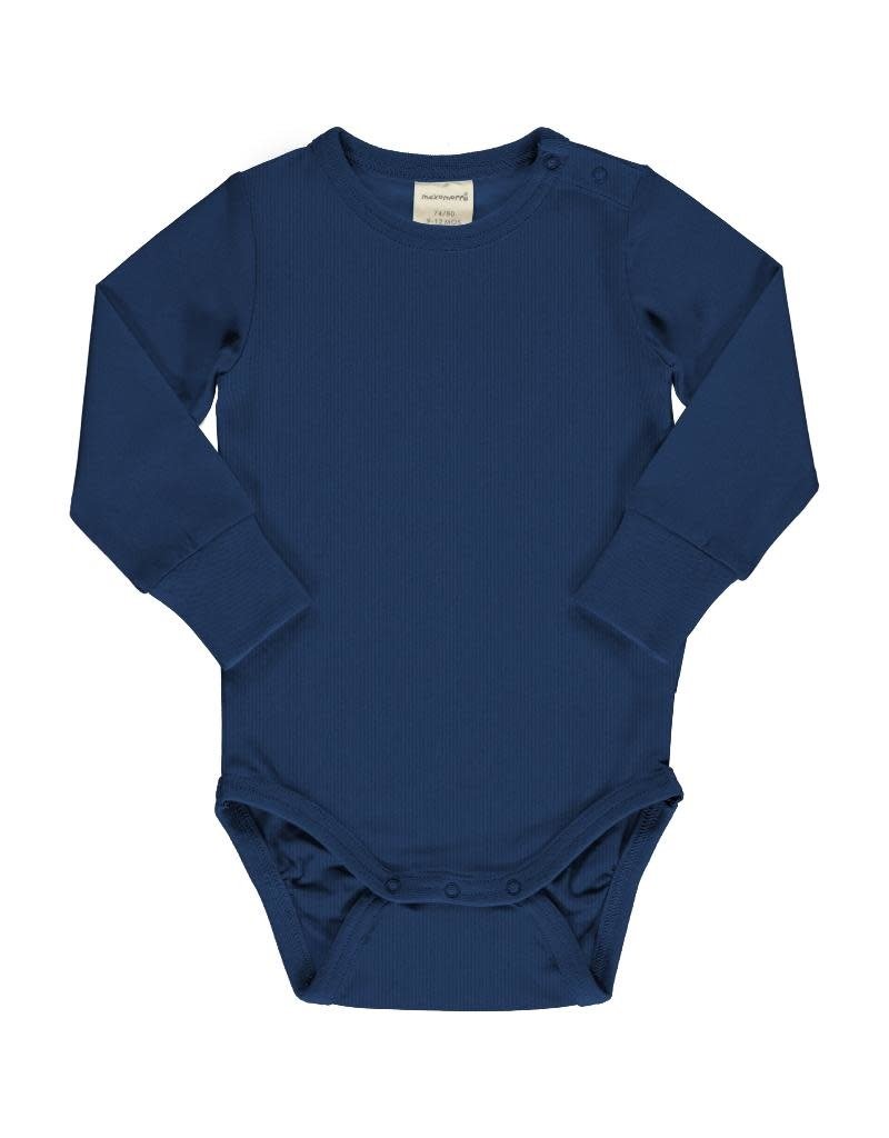 Maxomorra Maxomorra - Body Ls Solid Navy (0-2j)