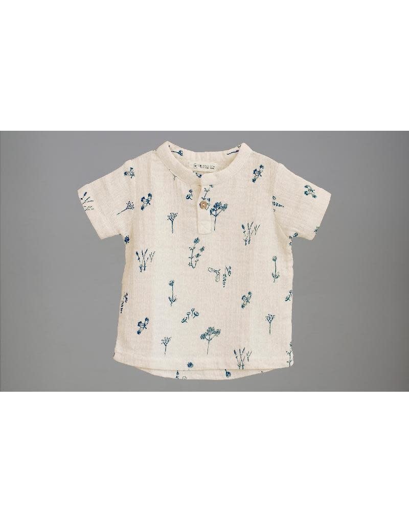 Organic by Feldman Organic by Feldman - Muslin short sleeve shirt, plants delight (3-16j)