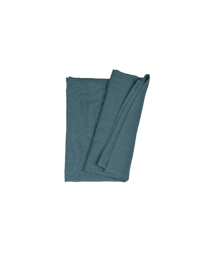 Organic by Feldman Organic by Feldman - muslin swaddle blanket, 120x120cm, petrol-blue