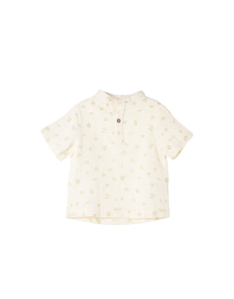 Organic by Feldman Organic by Feldman - Muslin short sleeve shirt, water of life (0-2j)