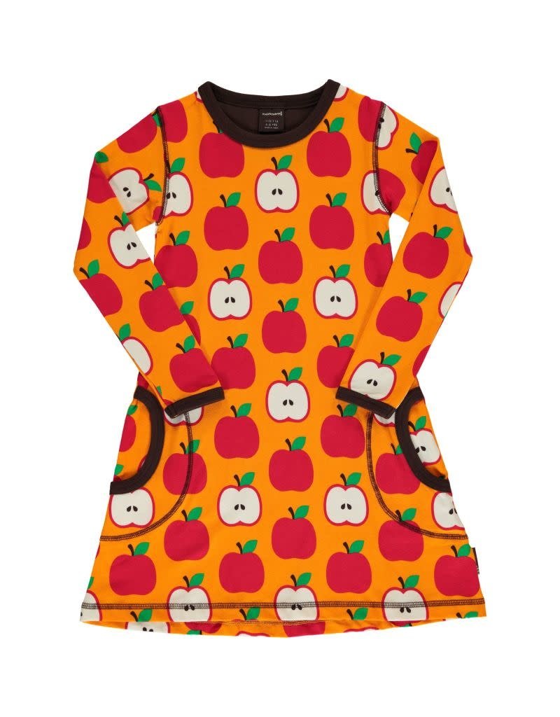 Maxomorra Maxomorra - dress ls classic apple (0-2j)