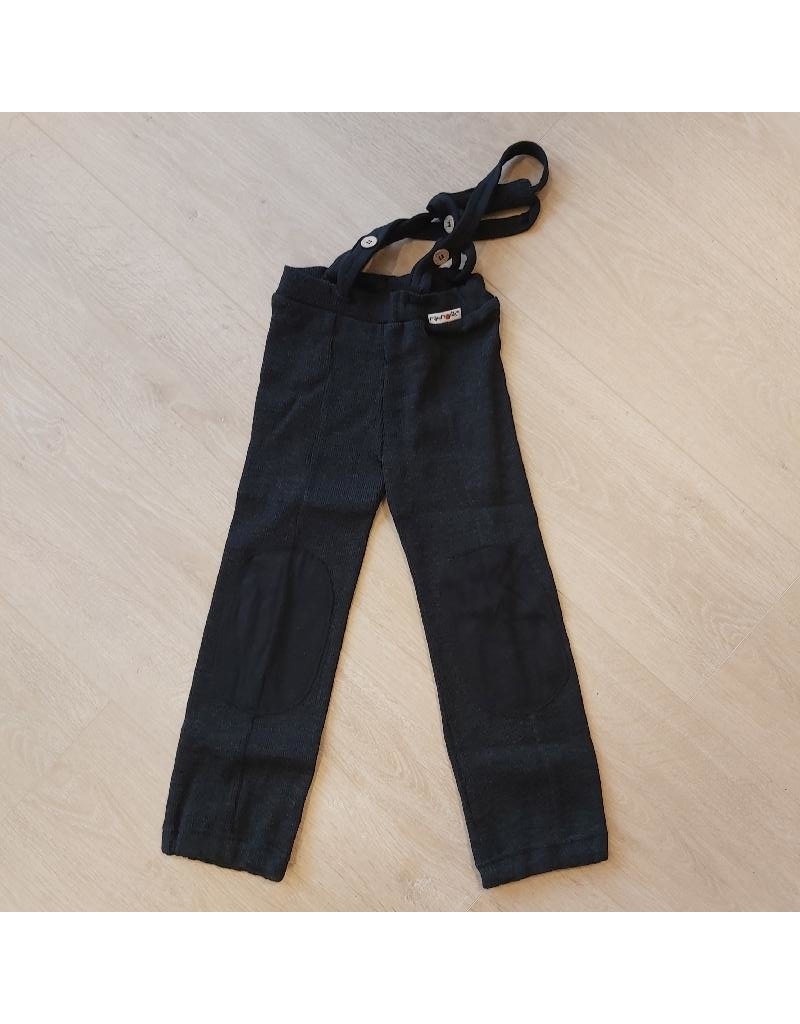 ManyMonths ManyMonths - hazel trousers with suspenders, wol, foggy black (3-16j)