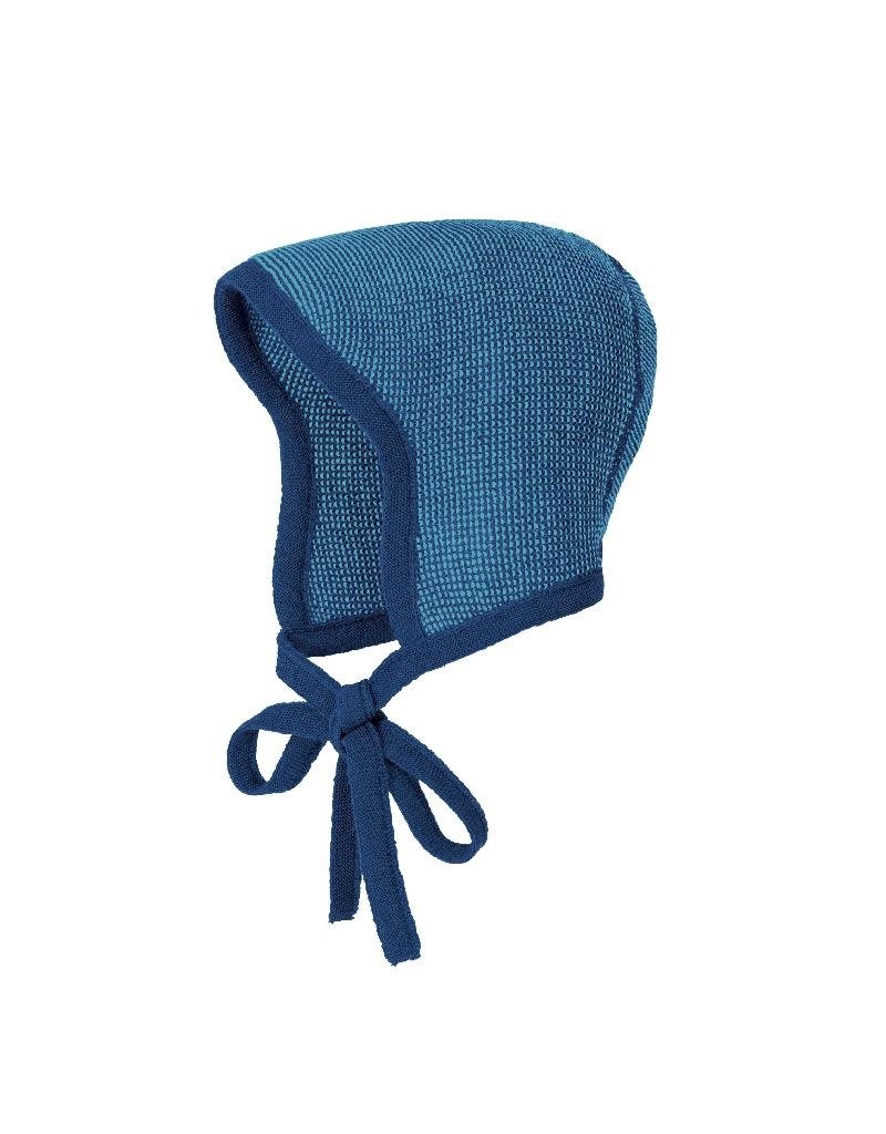 Disana Disana - Knitted bonnet, marine/lagoon (0-2j)