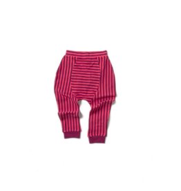 Little Green Radicals Gestreepte broek, red ruby/teaberry (0-2j)