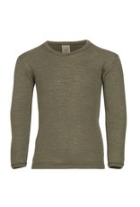 Engel Engel - Children's shirt, ls, wool/silk, olive (3-16j)
