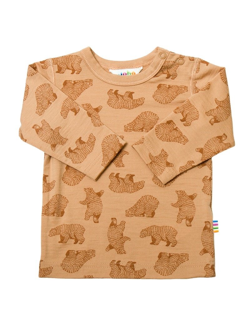 Joha Joha - Blouse ls, wool, copper bear (0-2j)