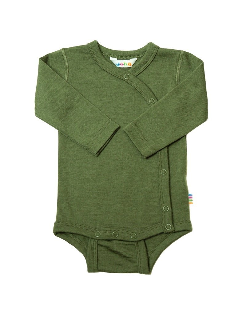 Joha Joha - Body ls with side closing, wool, dark sage (0-2j)