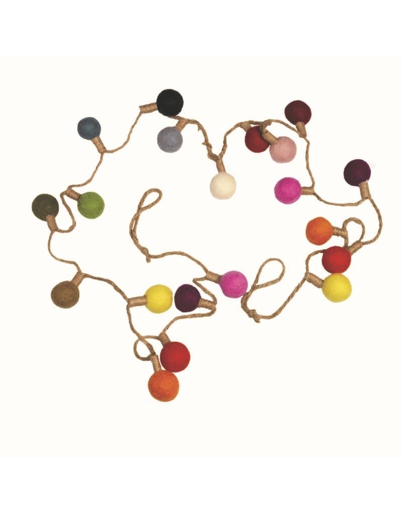 Hatale - Guirlande feutre lampions multicolore
