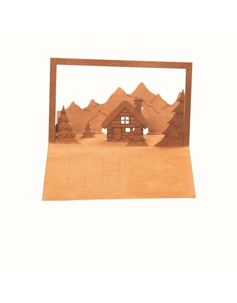 Ecodis - Carte en bois, montagnes sous la neige