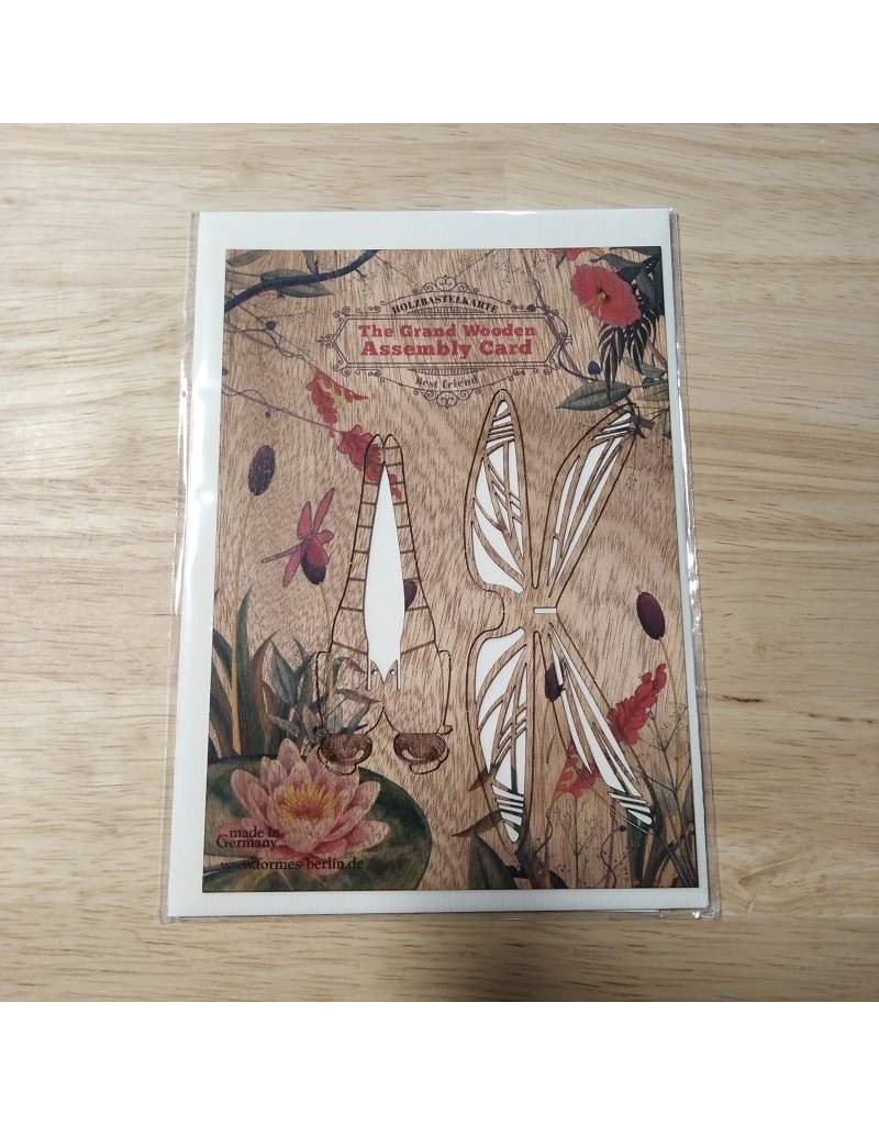 Ecodis Ecodis - Carte en bois avec enveloppe, libellule
