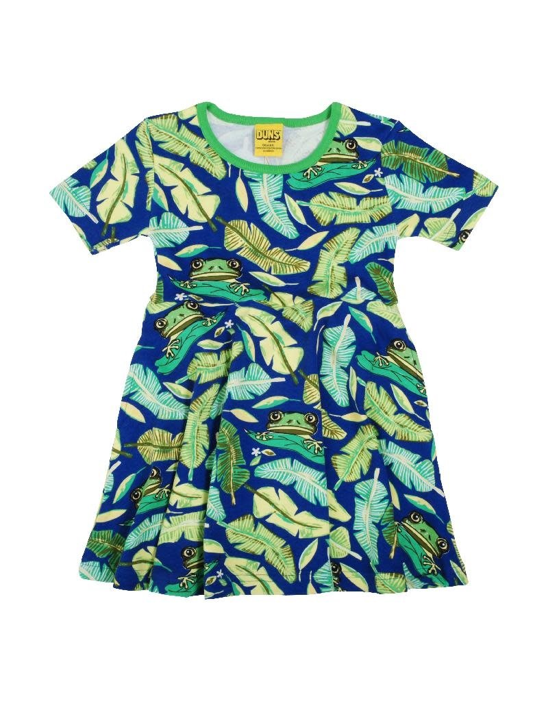 DUNS Sweden DunsSweden - Short Sleeve Skater Dress, Frog - Blue (3-16j)