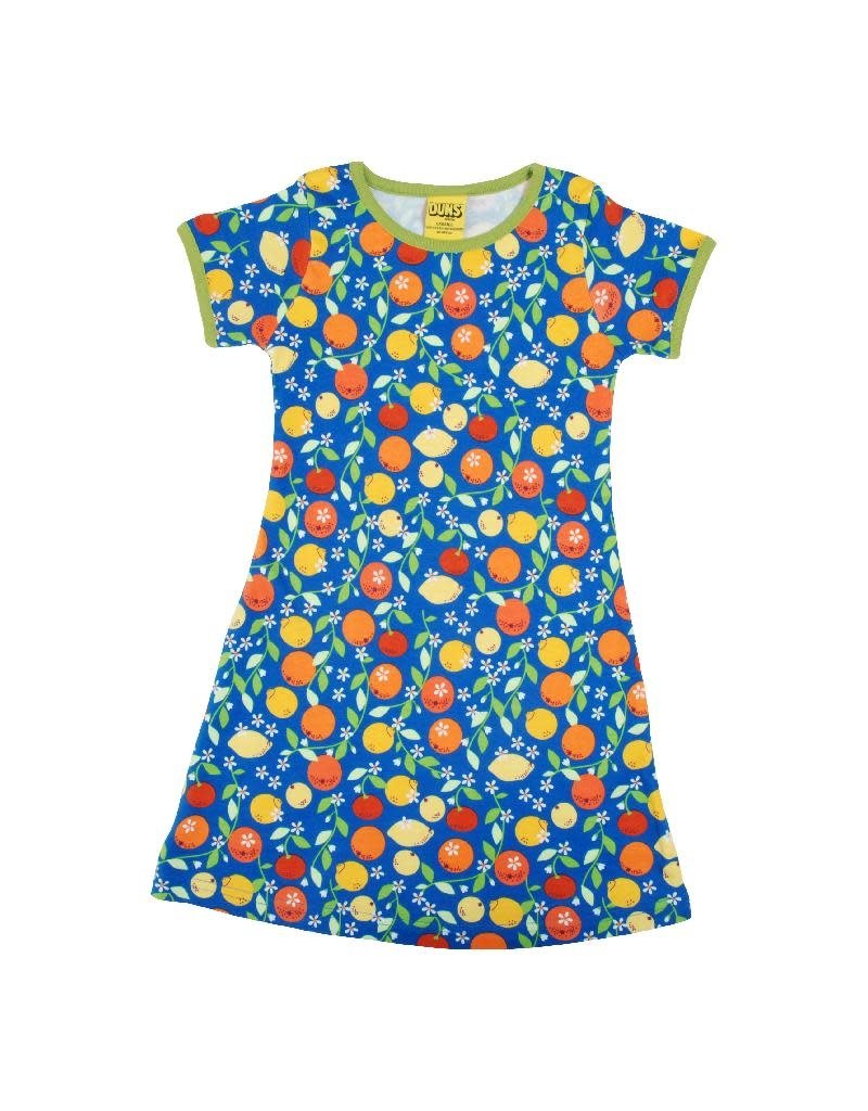 DUNS Sweden DunsSweden - Short Sleeve Dress, Citrus - Blue (3-16j)