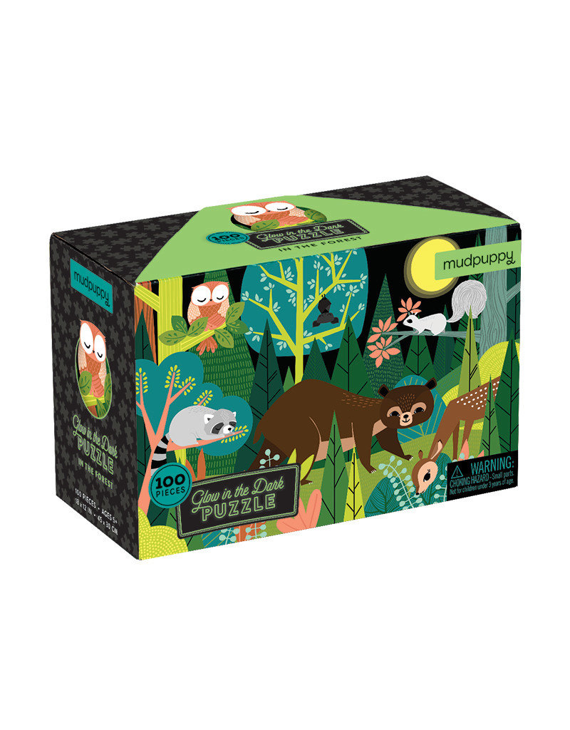 Mudpuppy Mudpuppy - Glow in the dark puzzle, In the forest, 100 stukken