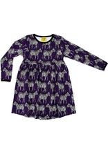 DUNS Sweden Duns Sweden - Long Sleeve Dress w. gather skirt, purple zebra (3-16j)