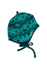 Maxomorra Maxomorra - Hat helmet velour, turquoise landscape (0-2j)