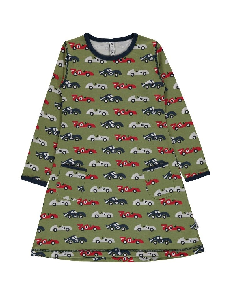 Maxomorra Maxomorra - Dress ls, race car (3-16j)