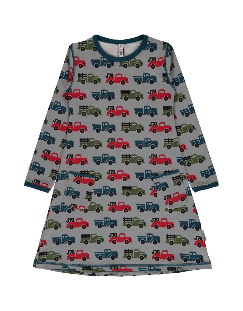 Maxomorra Maxomorra - Dress ls, truck (0-2j)