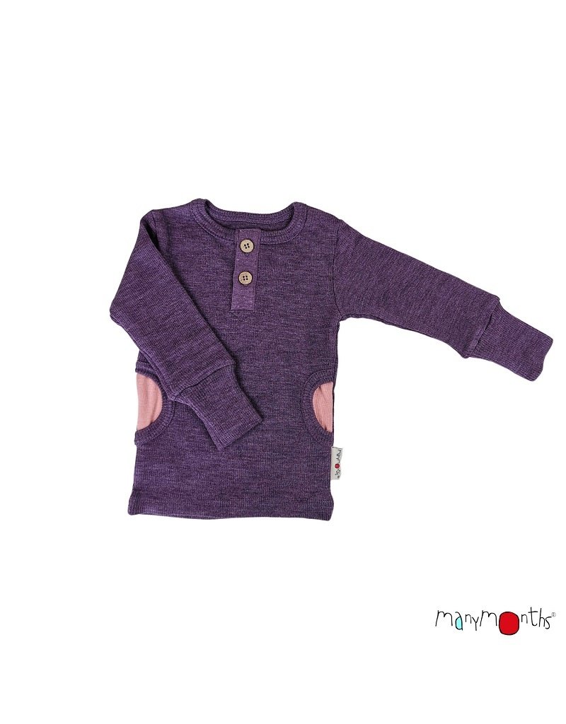 ManyMonths ManyMonths - Henley long sleeve T-shirt with pockets, Dusty Grape (3-16j)