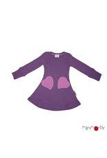 ManyMonths ManyMonths - Long sleeve heart pocket dress, dusty grape (0-2j)