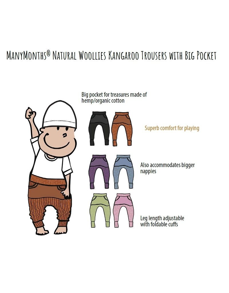 ManyMonths ManyMonths - Kangaroo trousers, Potter's clay (0-2j)